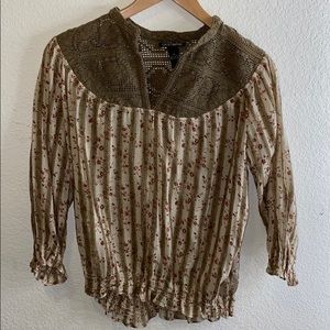 Lucky Brand Tunic Floral and Tan